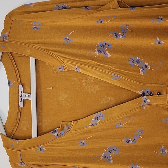 NWOT Free People Olivia Printed Tunic Yellow Buttery-Soft Size Meduim - Picture 7 of 16